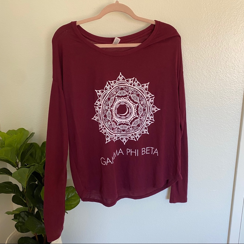 Gamma Phi Beta Maroon Mandala Long Sleeve Large